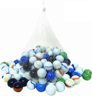 TSY TOOL 500 Count Bulk Beautiful Premium Player Glass Marble Toy, 5/8" in Bulk, Shooters Sling Shot Ammo for Children Games (5 Bags)