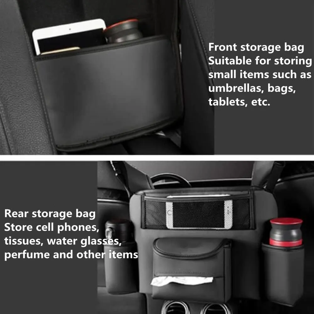 Tumecos Car Handbag Holder between Seats Car organizer for Center Armrest Box Car Storage Bag Pocket Handbag Purse Holder Green1