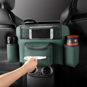 Tumecos Car Handbag Holder between Seats Car organizer for Center Armrest Box Car Storage Bag Pocket Handbag Purse Holder Green1