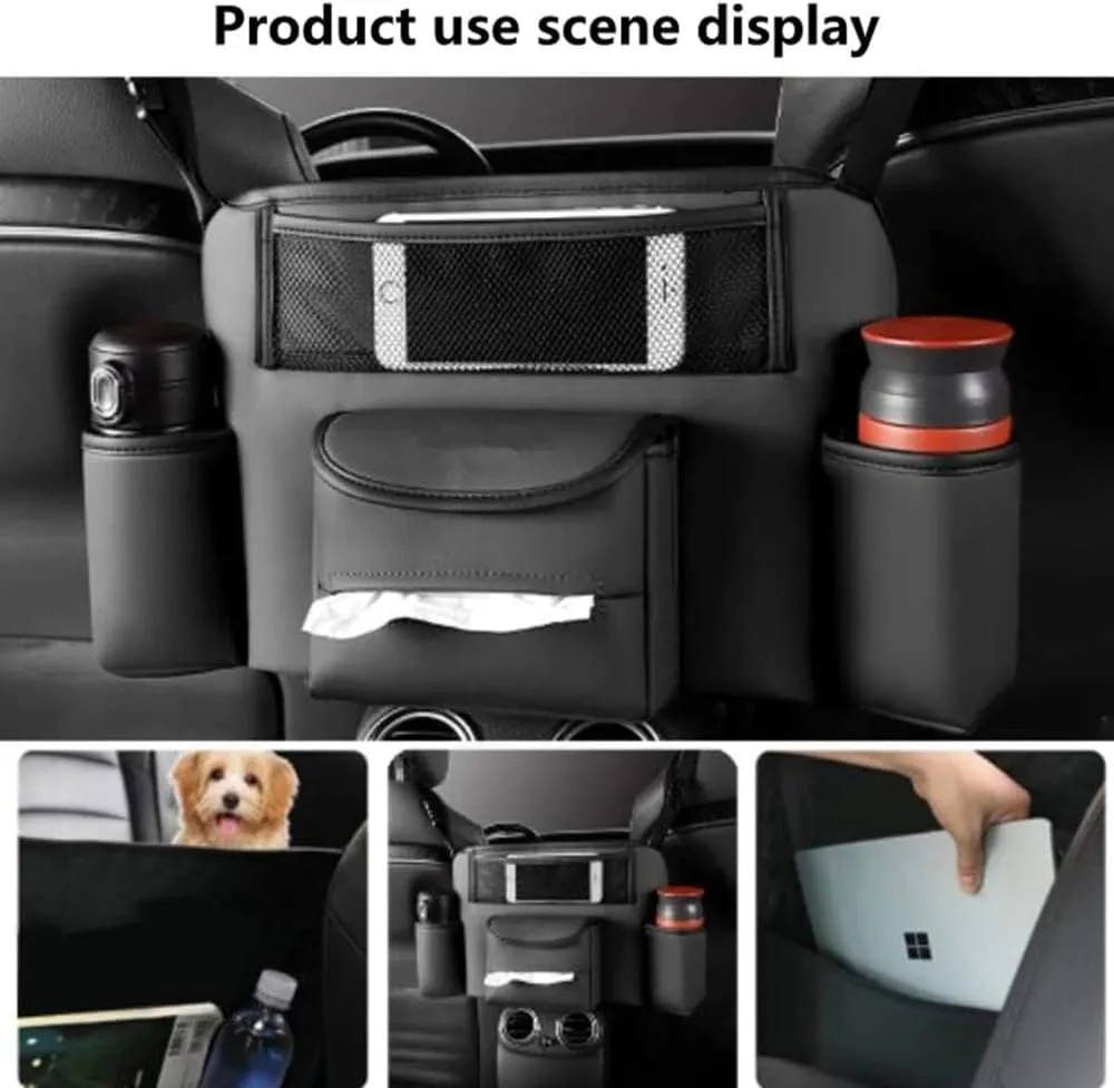 Tumecos Car Handbag Holder between Seats Car organizer for Center Armrest Box Car Storage Bag Pocket Handbag Purse Holder Green1