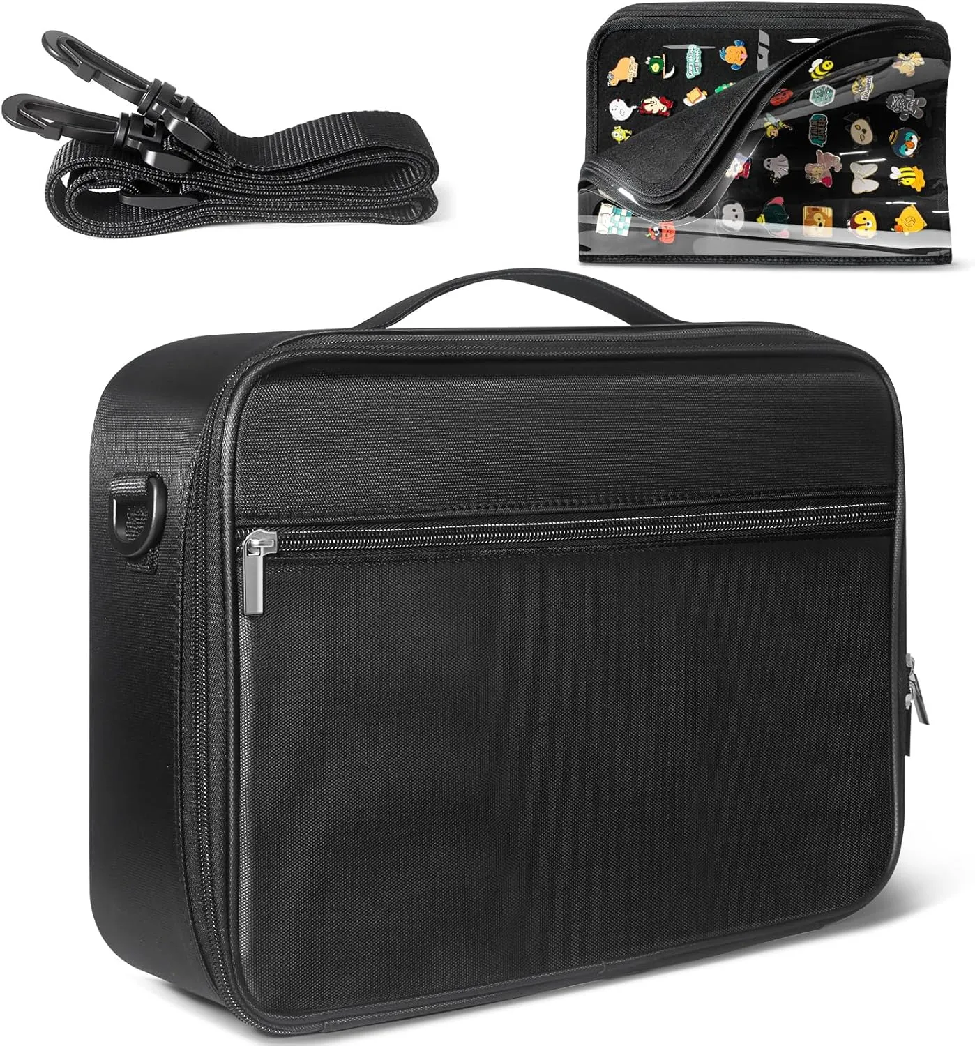 tutata Enamel Pin Display Bag with Shoulder Strap, Brooch Storage Organizer, Pin Trading Book, 12 Pages