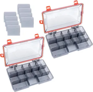 UCEC Fishing Tackle Box Organizer - 3600 Tray Plastic Organizer with Dividers, Waterproof Storage for Lures