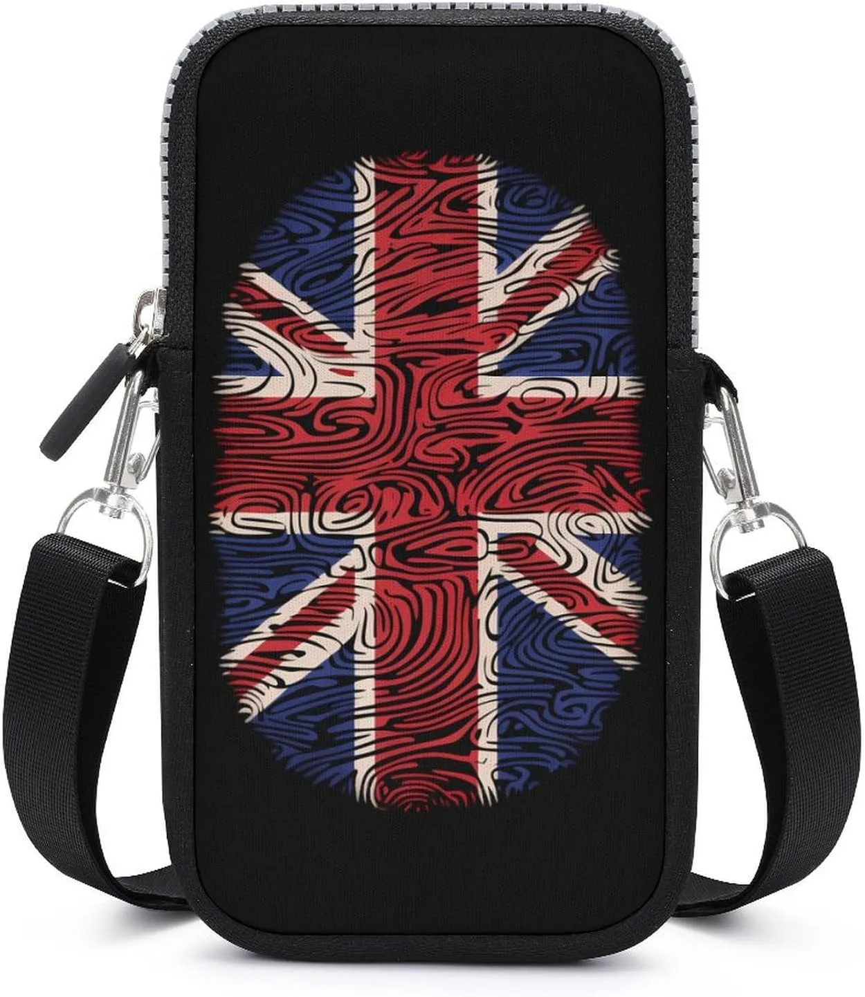 UK Flag Thumb Print Britain Phone Purse Crossbody for Women Card Holder Wallet Shoulder Bag for Work Travel