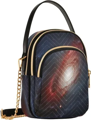 Universe Galaxy Crossbody Bags for Women Hand Bag Small Sling Shoulder Travel Bag Mini Purse with Zip