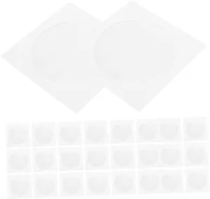 Uonlytech 100pcs Paper Bag Case Protector Stackable Envelope Cardboard Sleeve Holder Organize Bag Music Cover Storage Packaging Binder Mailers Storage Bags White