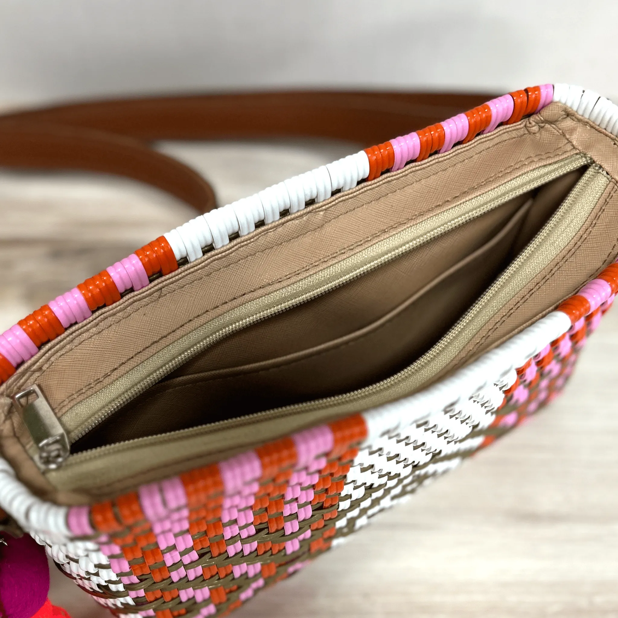 Upcycled Handwoven Crossbody Convertible -  Blue Jay