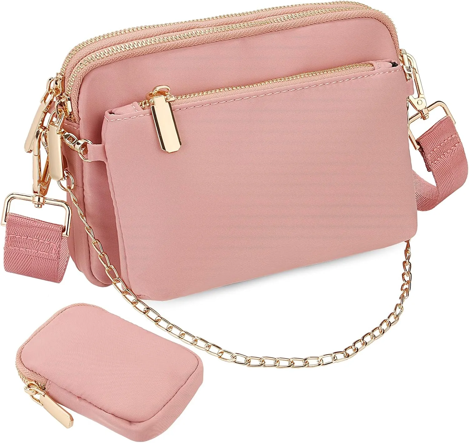 Uromee Crossbody Bags for Women Fashion Shoulder Purse Fanny Pack Travel Hiking Detachable Pouch Adjustable Strap