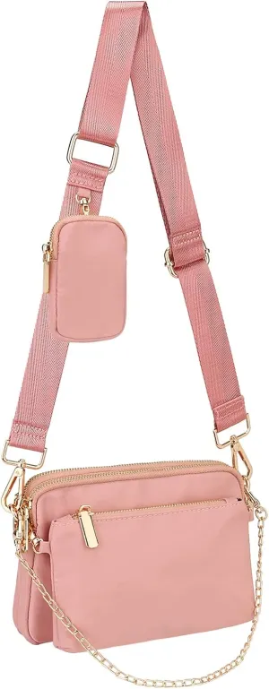 Uromee Crossbody Bags for Women Fashion Shoulder Purse Fanny Pack Travel Hiking Detachable Pouch Adjustable Strap