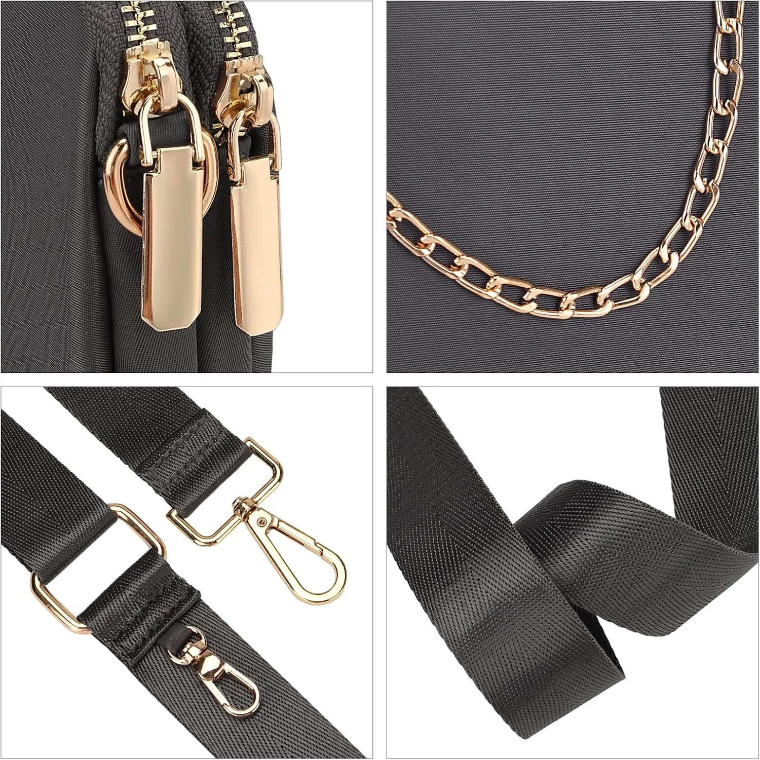 Uromee Crossbody Bags for Women Fashion Shoulder Purse Fanny Pack Travel Hiking Detachable Pouch Adjustable Strap