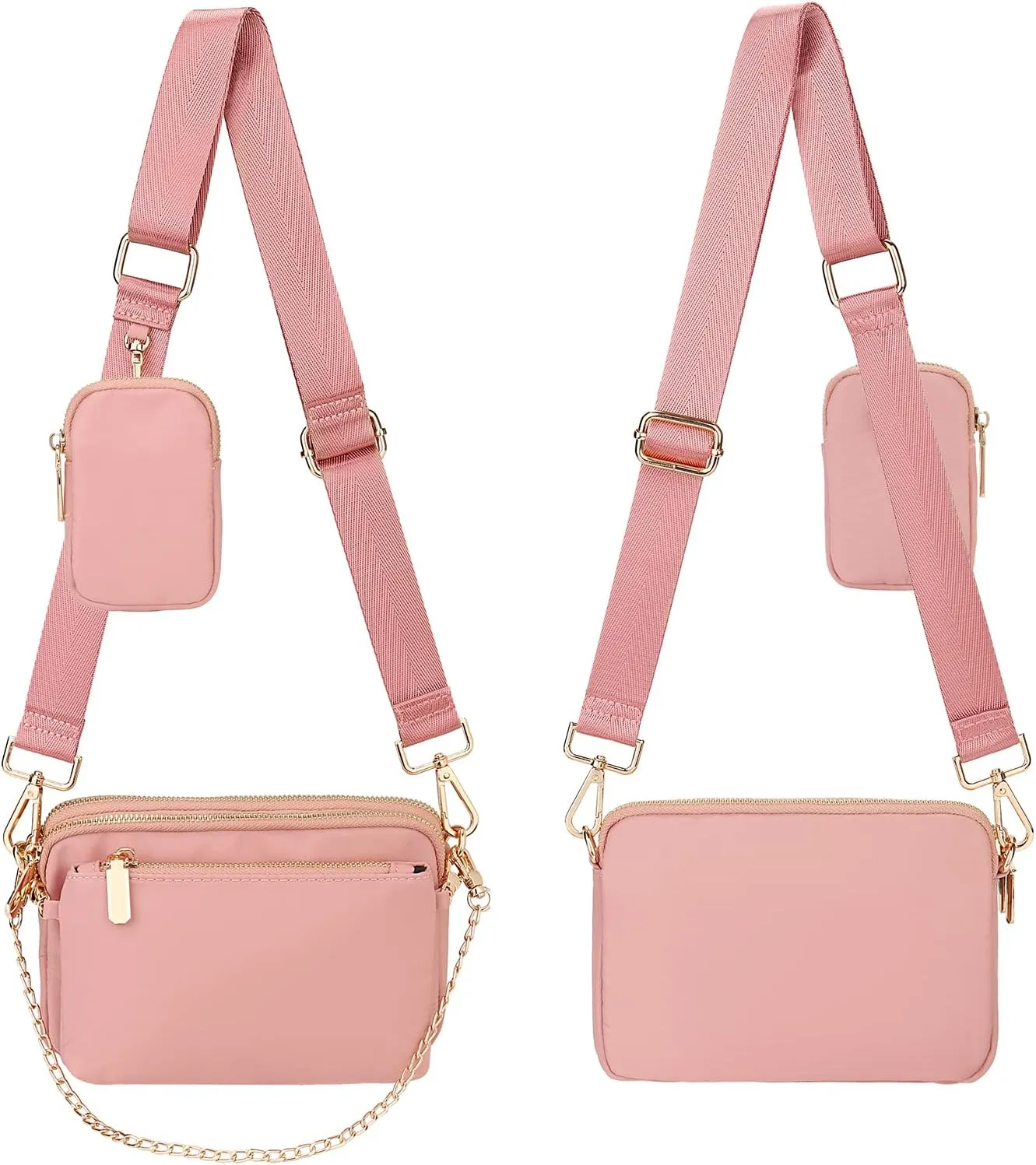 Uromee Crossbody Bags for Women Fashion Shoulder Purse Fanny Pack Travel Hiking Detachable Pouch Adjustable Strap