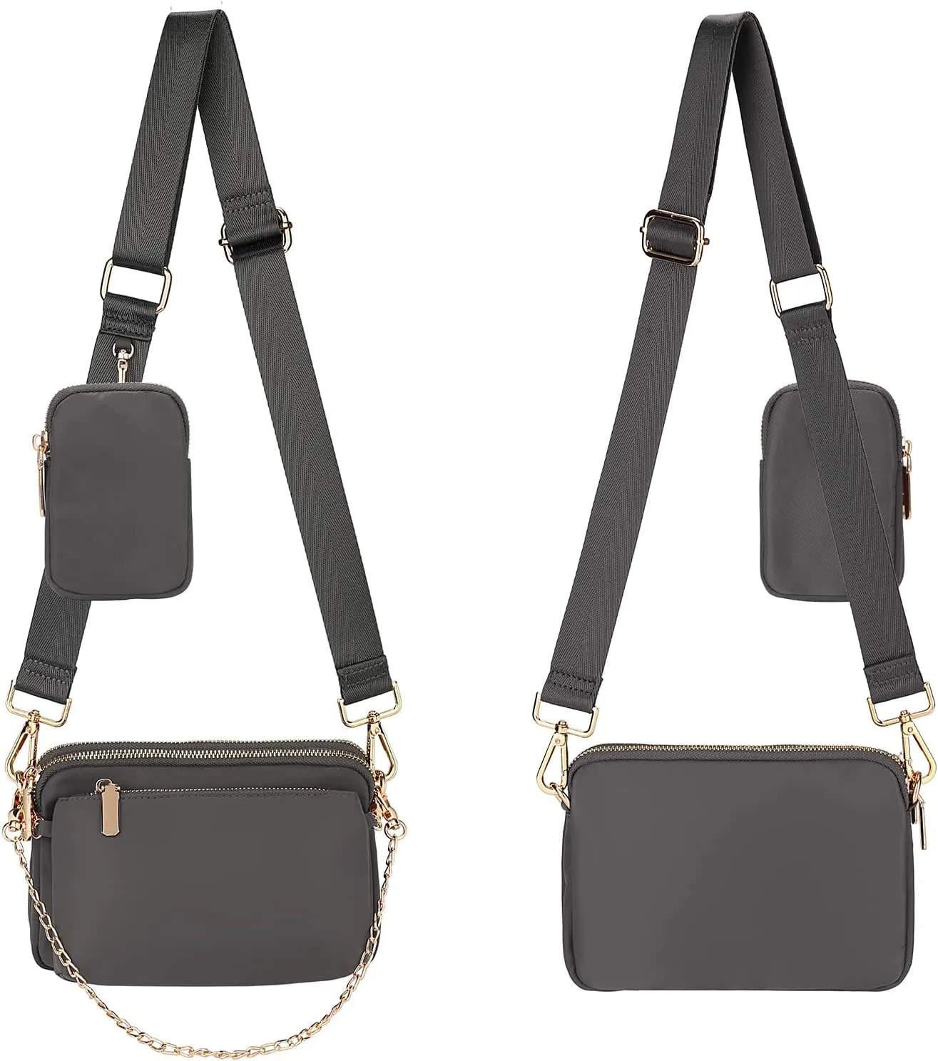 Uromee Crossbody Bags for Women Fashion Shoulder Purse Fanny Pack Travel Hiking Detachable Pouch Adjustable Strap