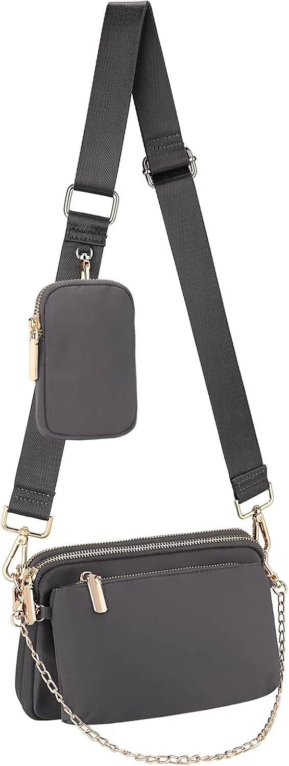 Uromee Crossbody Bags for Women Fashion Shoulder Purse Fanny Pack Travel Hiking Detachable Pouch Adjustable Strap