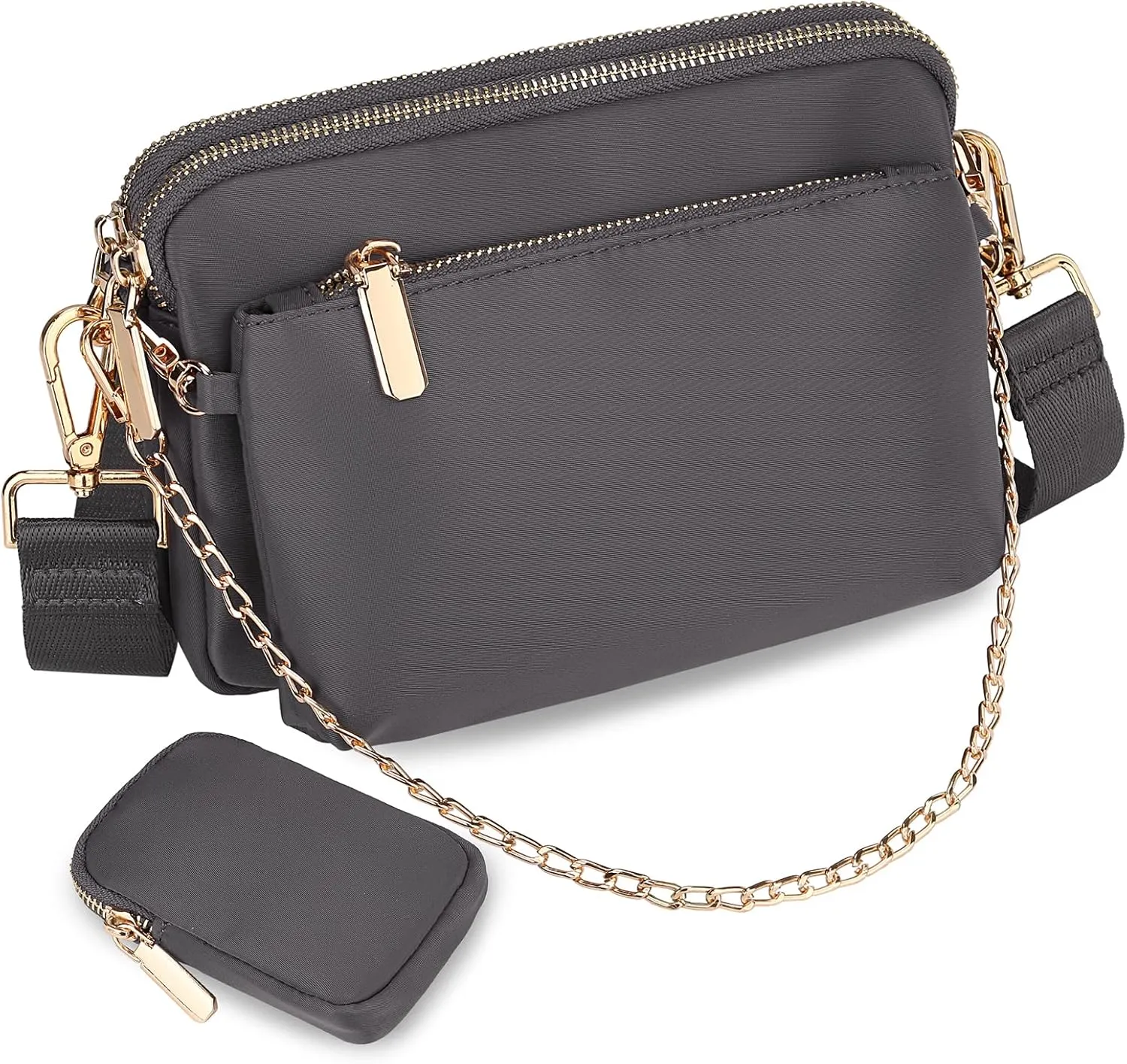 Uromee Crossbody Bags for Women Fashion Shoulder Purse Fanny Pack Travel Hiking Detachable Pouch Adjustable Strap