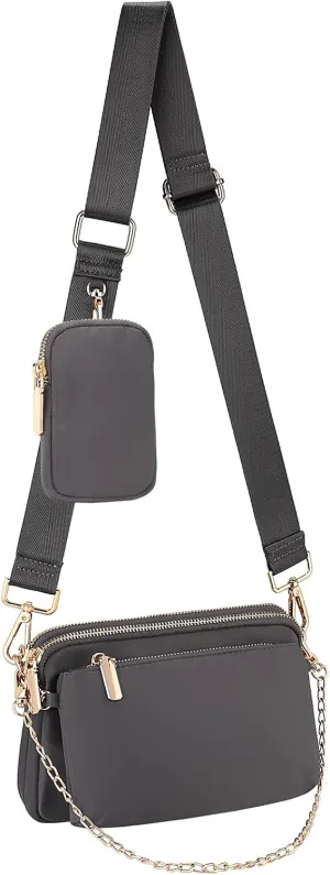 Uromee Crossbody Bags for Women Fashion Shoulder Purse Fanny Pack Travel Hiking Detachable Pouch Adjustable Strap