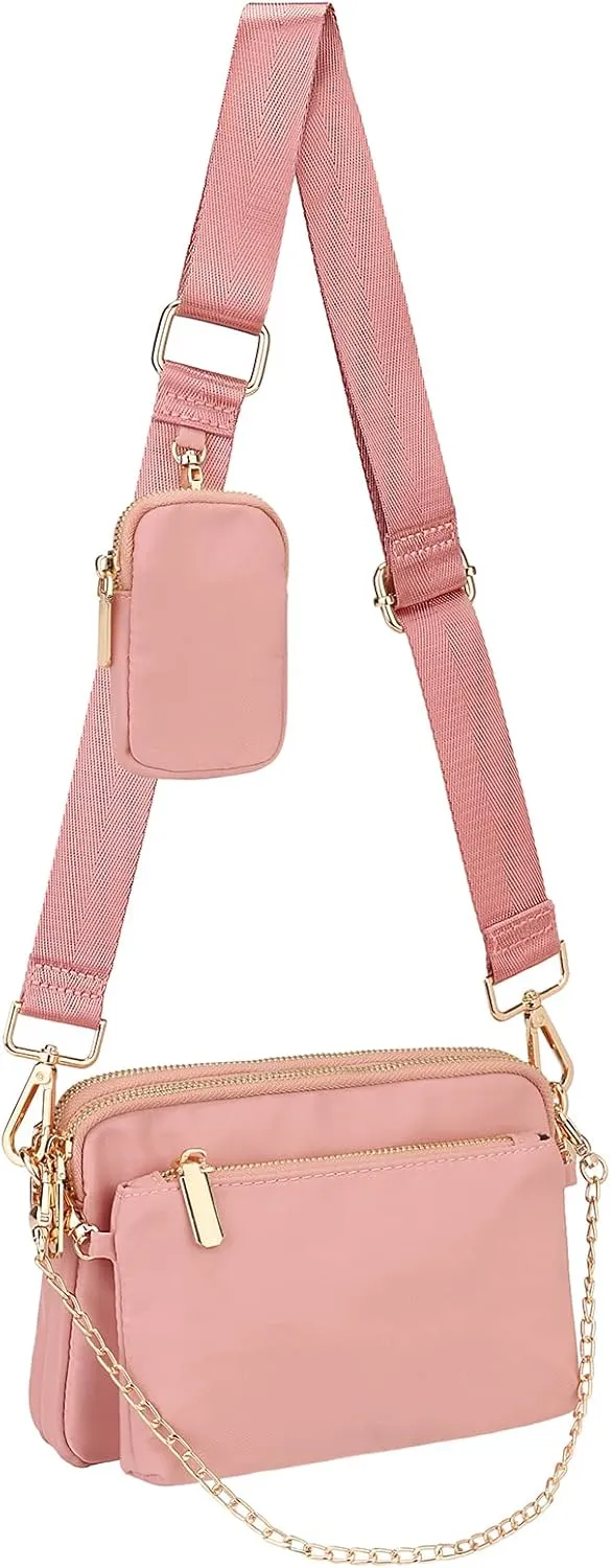 Uromee Crossbody Bags for Women Fashion Shoulder Purse Fanny Pack Travel Hiking Detachable Pouch Adjustable Strap