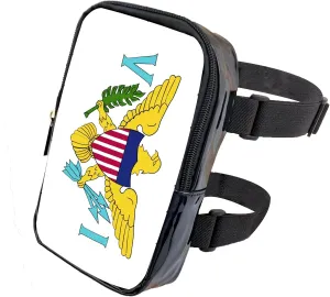 USVI Flag Thigh Bag | 3-in-1 Crossbody, Waist & Thigh Pouch Festival Fanny Pack & Leg Harness | Virgin Islands Unisex Travel, Carnival & Outdoor Event Waist Pouch with Adjustable Extendable Straps, VI