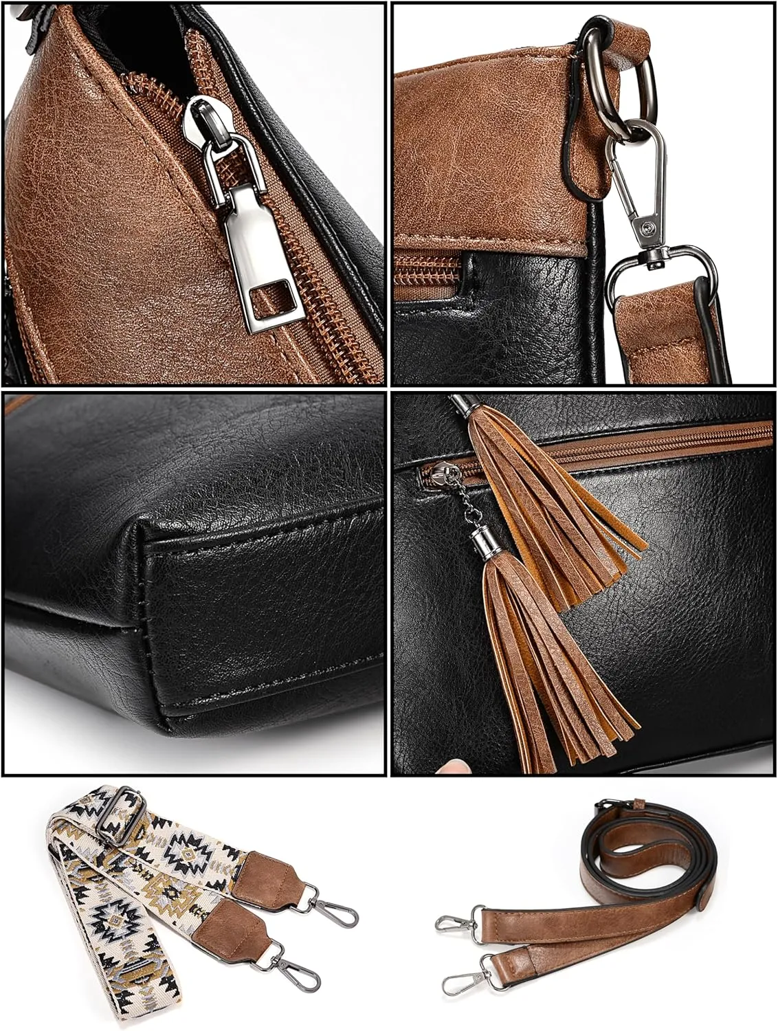 UTO Crossbody Bags for Women Trendy Leather Designer Cell Phone Multi Pocket Cross Body Purses Shoulder Handbag Ladies