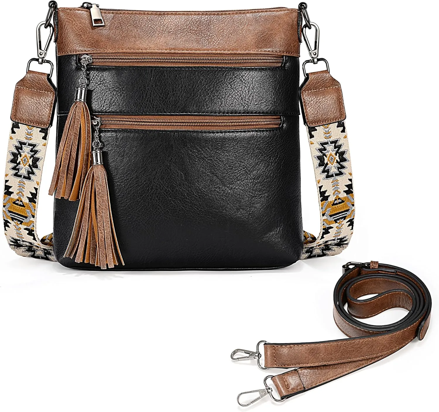 UTO Crossbody Bags for Women Trendy Leather Designer Cell Phone Multi Pocket Cross Body Purses Shoulder Handbag Ladies