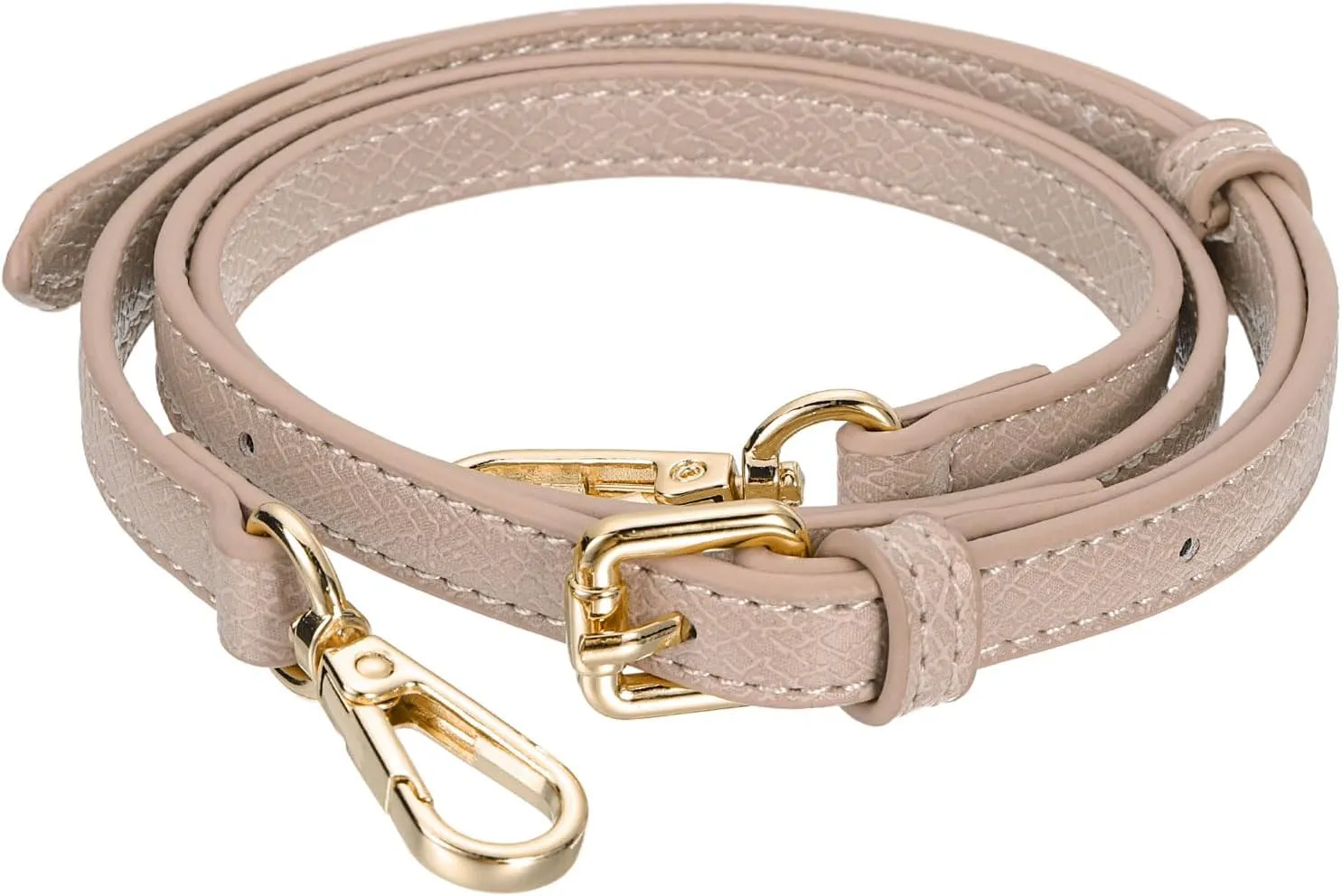 uxcell Leather Bag Strap Replacement Adjustable Crossbody Bag Straps Conversion for Shoulder Bag Handbag Purse, Apricot, Gold Buckle