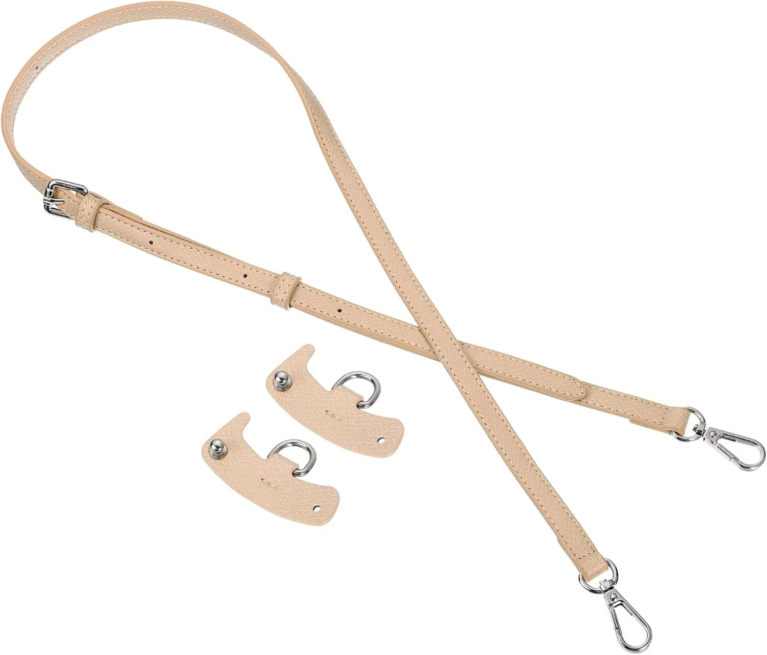 uxcell Leather Bag Strap Replacement Adjustable Crossbody Bag Straps Conversion for Shoulder Bag Handbag Purse, Pink, Silver Buckle, 1 Set