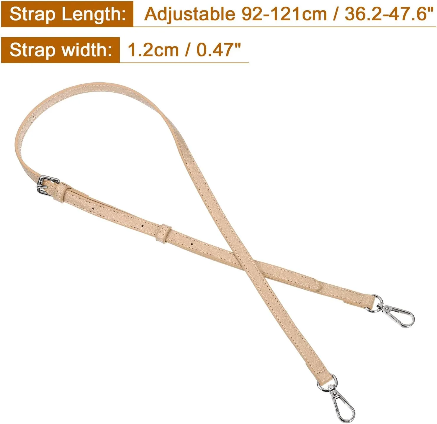 uxcell Leather Bag Strap Replacement Adjustable Crossbody Bag Straps Conversion for Shoulder Bag Handbag Purse, Pink, Silver Buckle, 1 Set