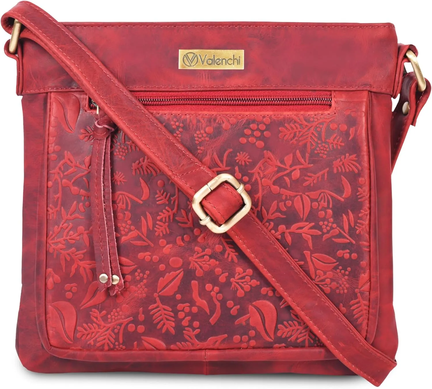 VALENCHI Women's Crossbody Handbags - Premium Leather Bags for Women - Everyday Purse with Adjustable Strap - Ladies Bag