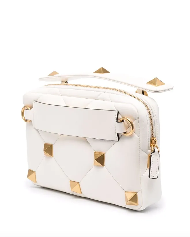 Valentino Garavani Roman Stud-embellished diamond-quilted clutch bag