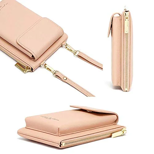 Valentoria Small Crossbody Bag Cell Phone Purse Wallet Leather Card Slot Clutch for Women