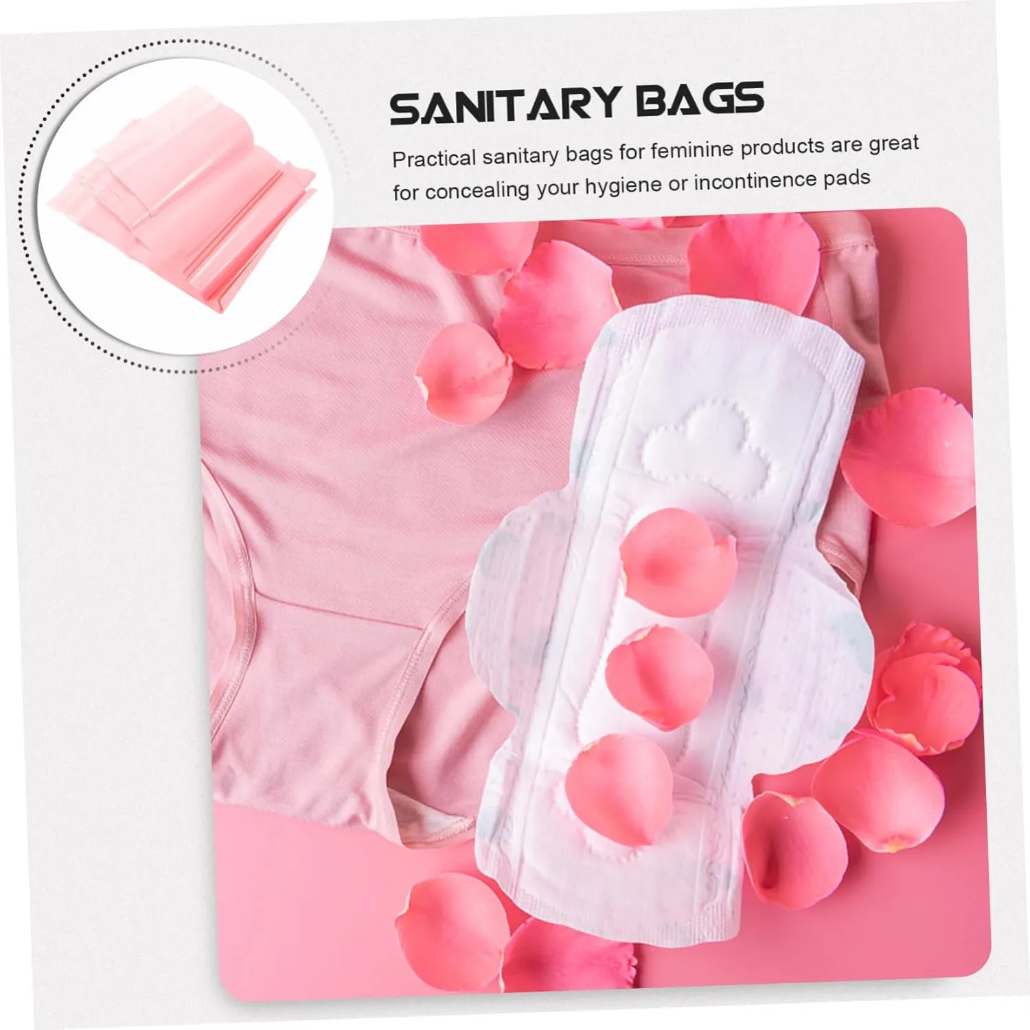 VALICLUD 5sets 100pcs Sanitary Napkin Disposal Bags Feminine Disposal Receptacles with Strong Seal for Travel Friendly Bags for Women for Privacy and Waste Management 100pcs*5
