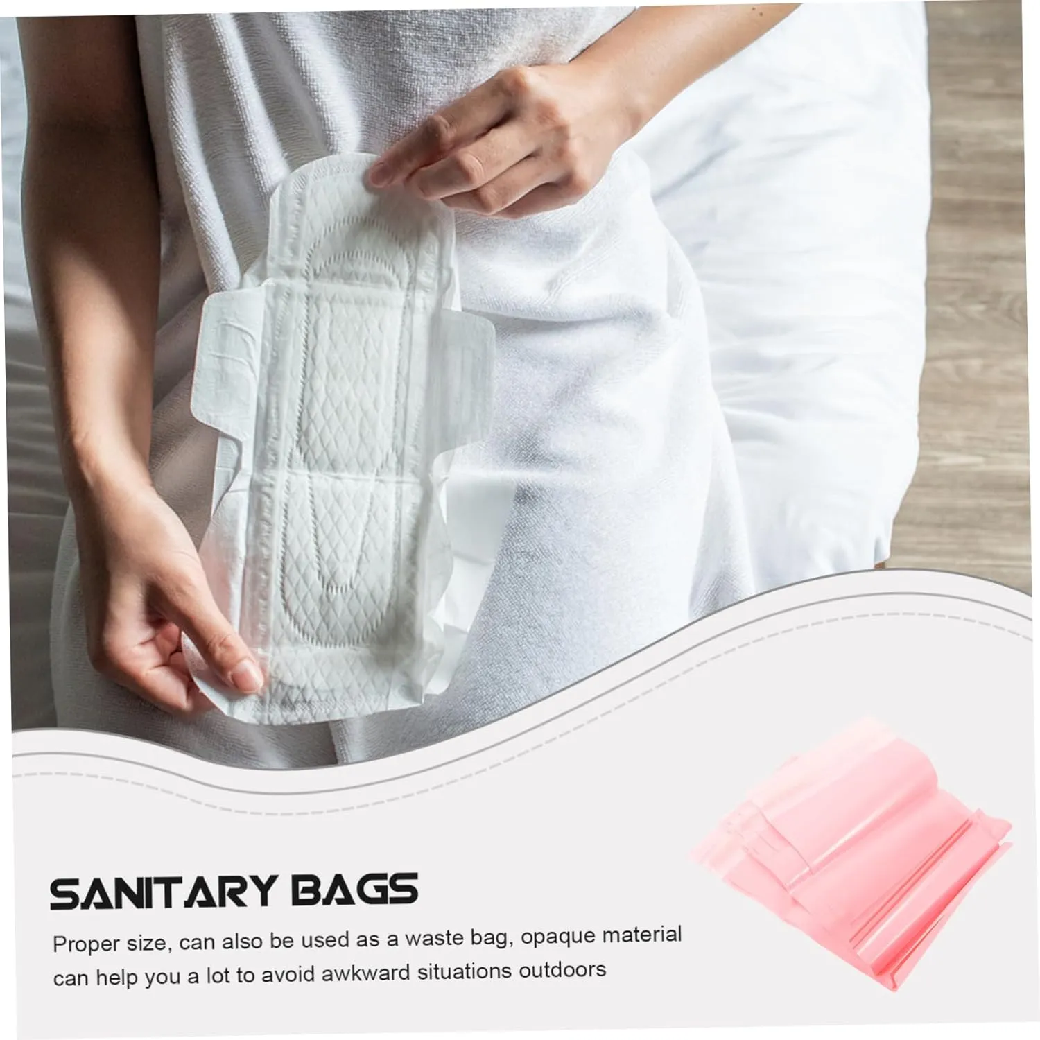VALICLUD 5sets 100pcs Sanitary Napkin Disposal Bags Feminine Disposal Receptacles with Strong Seal for Travel Friendly Bags for Women for Privacy and Waste Management 100pcs*5