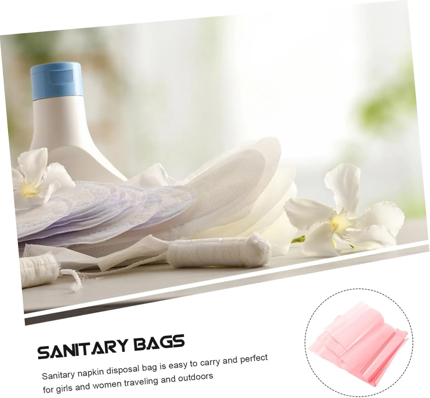 VALICLUD 5sets 100pcs Sanitary Napkin Disposal Bags Feminine Disposal Receptacles with Strong Seal for Travel Friendly Bags for Women for Privacy and Waste Management 100pcs*5