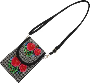 VALICLUD Embroidery Flowers Bag Crossbody Bag Flap Small Purse for Women Traditional Design for Occasions