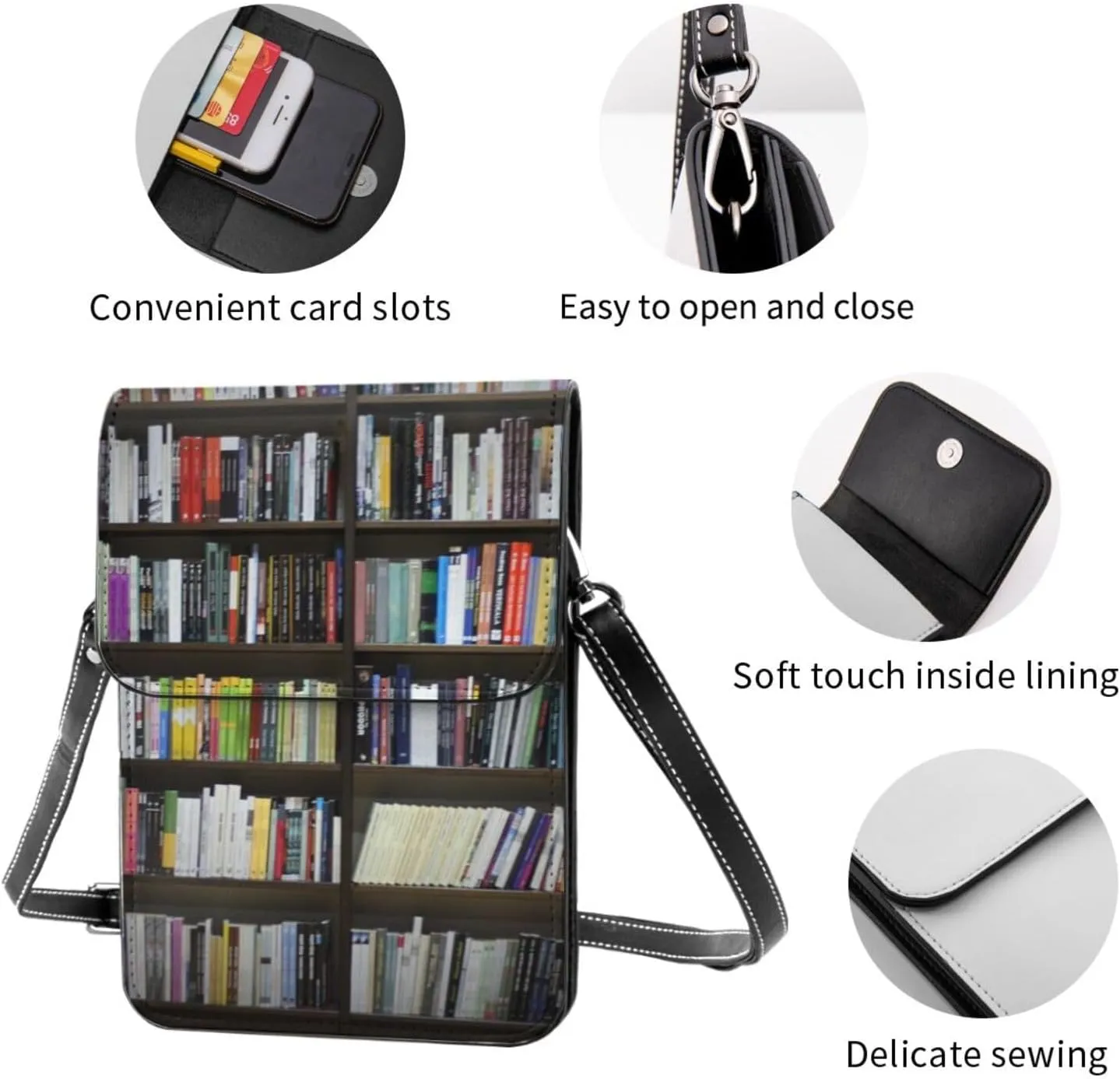 Vampire Teeth Lips Cell Phone Purse Small Crossbody Bags For Women Men Wallet Purses With Adjustable Strap