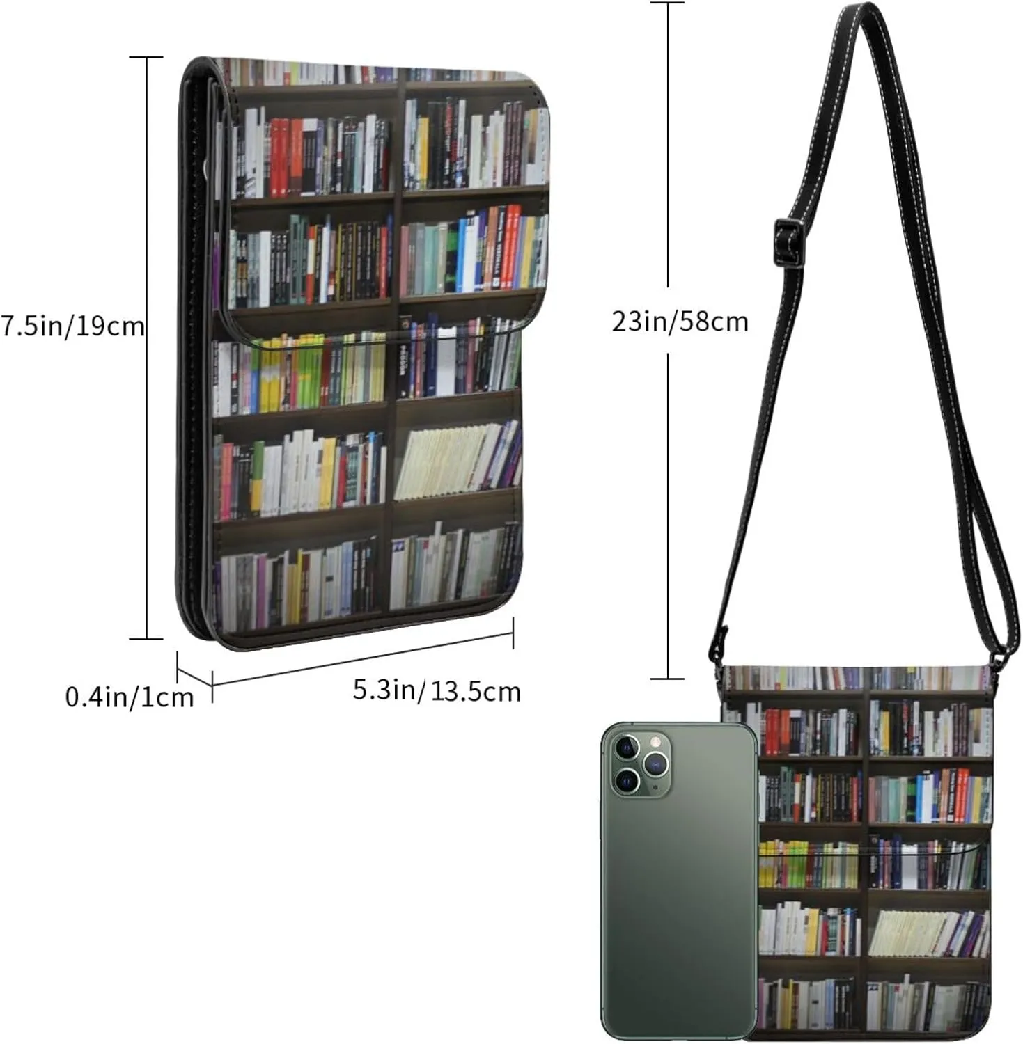 Vampire Teeth Lips Cell Phone Purse Small Crossbody Bags For Women Men Wallet Purses With Adjustable Strap