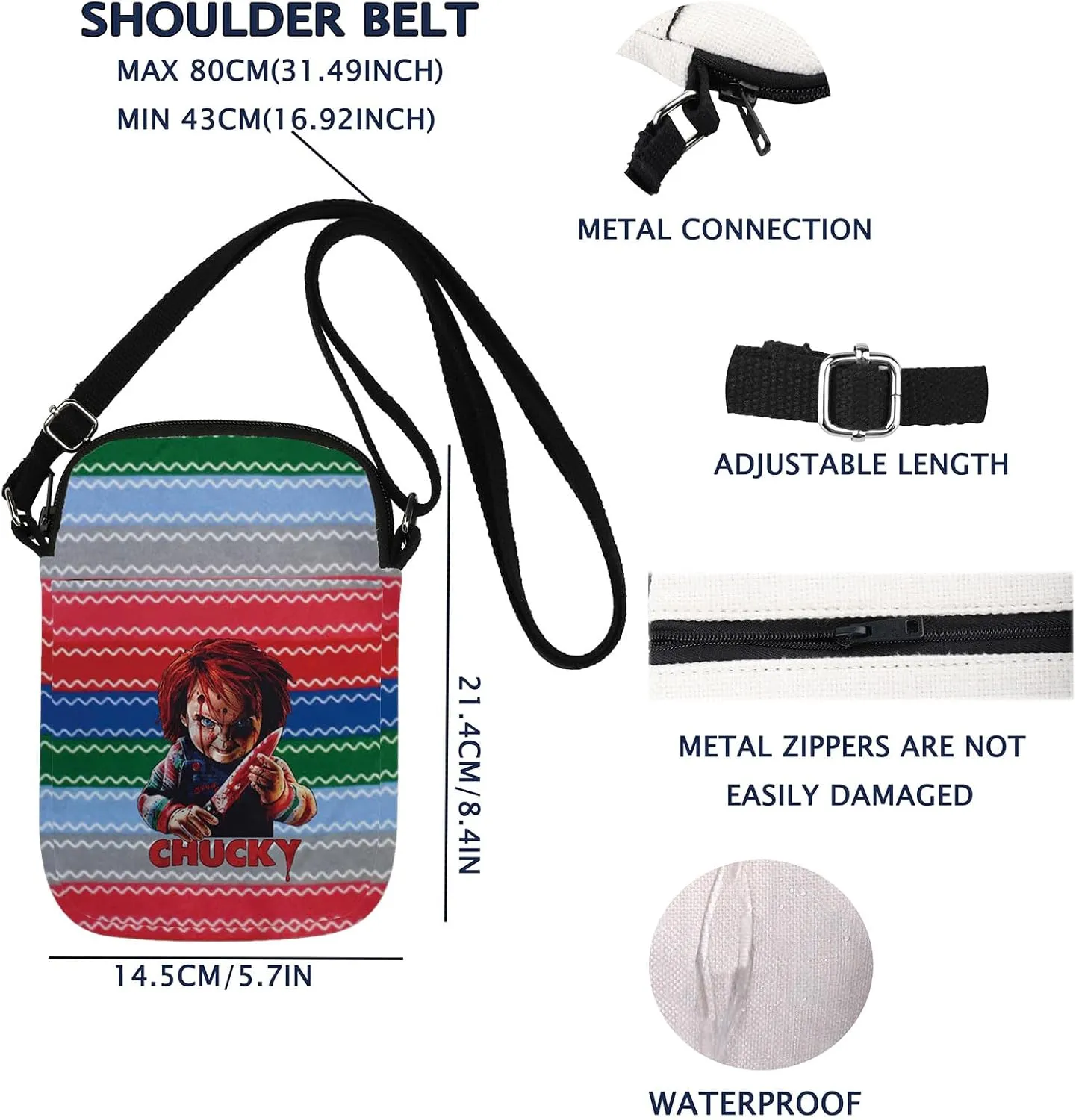 VAMSII Chucky Crossbody Bag - Horror Movie Gift for Fans