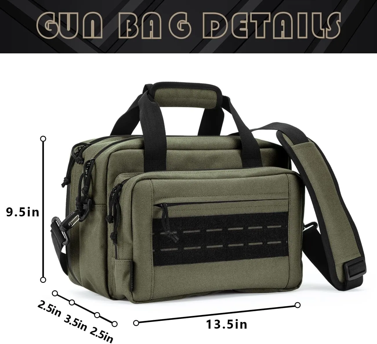 VEAGIA Range Bag,Pistol Case,Gun Range Bags For Handguns And Ammo Pouch 2 Pistols Soft Carrying Shooting Bag