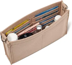 Vercord Felt Purse Insert Organizer LV 26 19 Toiletry Pouch Insert with D Ring Attach Chain Strap
