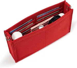 Vercord Felt Purse Insert Organizer LV 26 19 Toiletry Pouch Insert with D Ring Attach Chain Strap