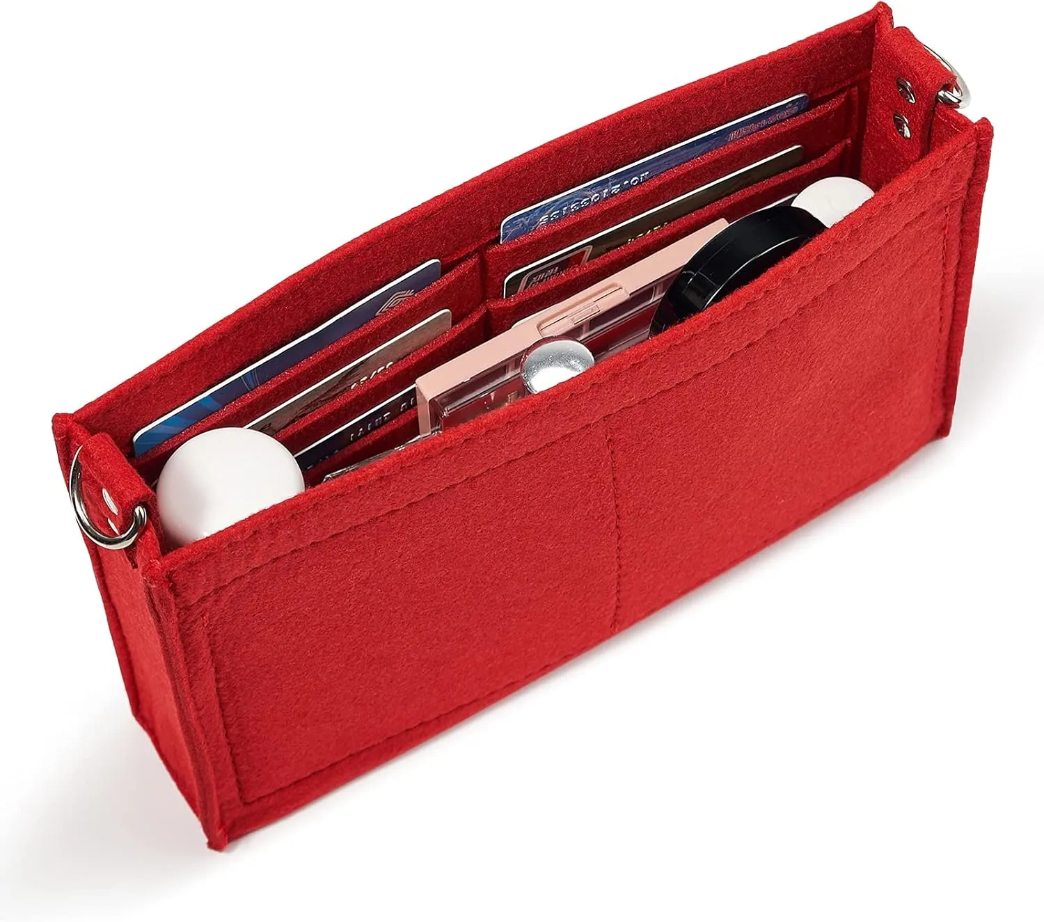 Vercord Felt Purse Insert Organizer LV 26 19 Toiletry Pouch Insert with D Ring Attach Chain Strap