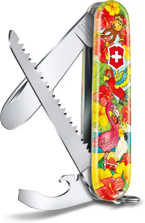 Victorinox Swiss Army Knife, My First Victorinox Animal Edition, Multitool, Swiss Army Knife with 9 Functions, Blade without Point, Screwdriver