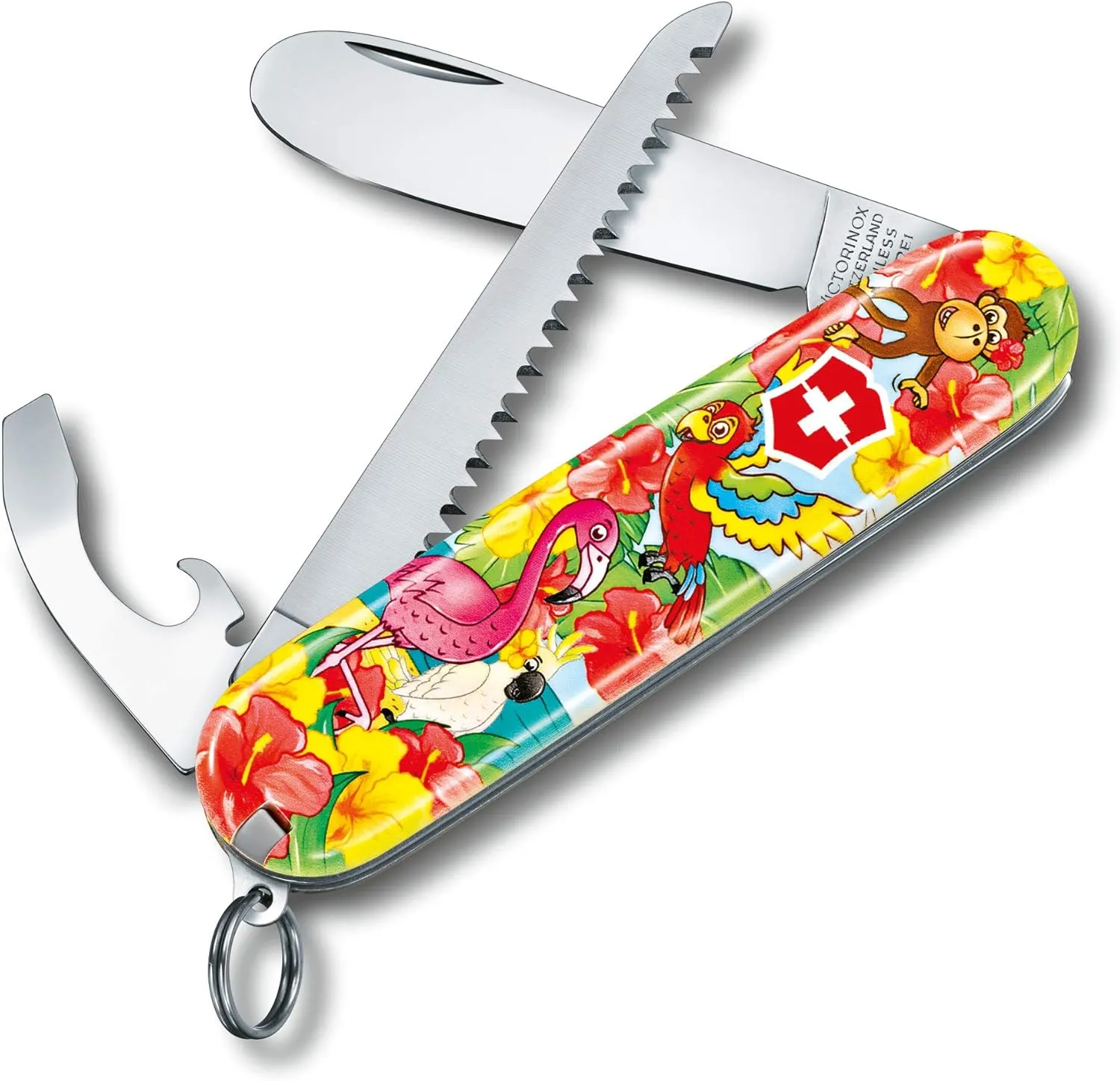 Victorinox Swiss Army Knife, My First Victorinox Animal Edition, Multitool, Swiss Army Knife with 9 Functions, Blade without Point, Screwdriver