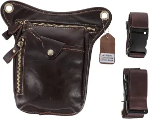 Vintage Style Sports Phone Pouch Men's Pu Leather Cycling Phone Bag Waist Pack Crossbody Bag Outdoor Motorcycle Bike