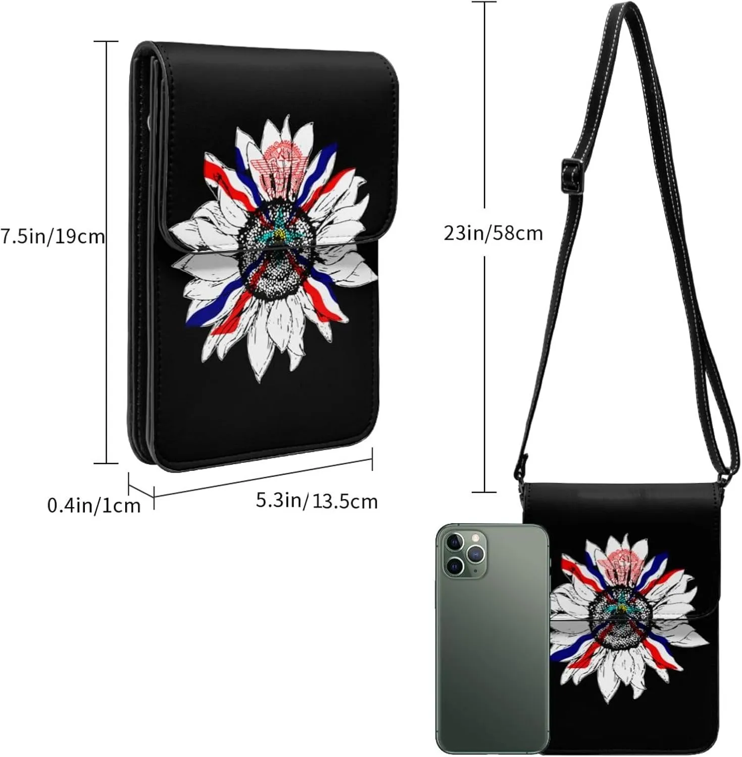 Vintage Sunflower Finnish Finland Flag Small Crossbody Purse Cell Phone Bag for Women