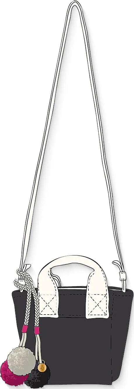 Volcom Women's Crossbody Mini Tote Bag, Black