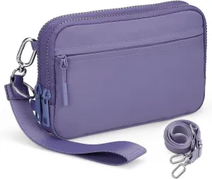 VONAL Wristlet Wallets for Women, RFID Wristlet Purse Built in Wallet, Small Nylon Crossbody Bags, Credit Card Holder