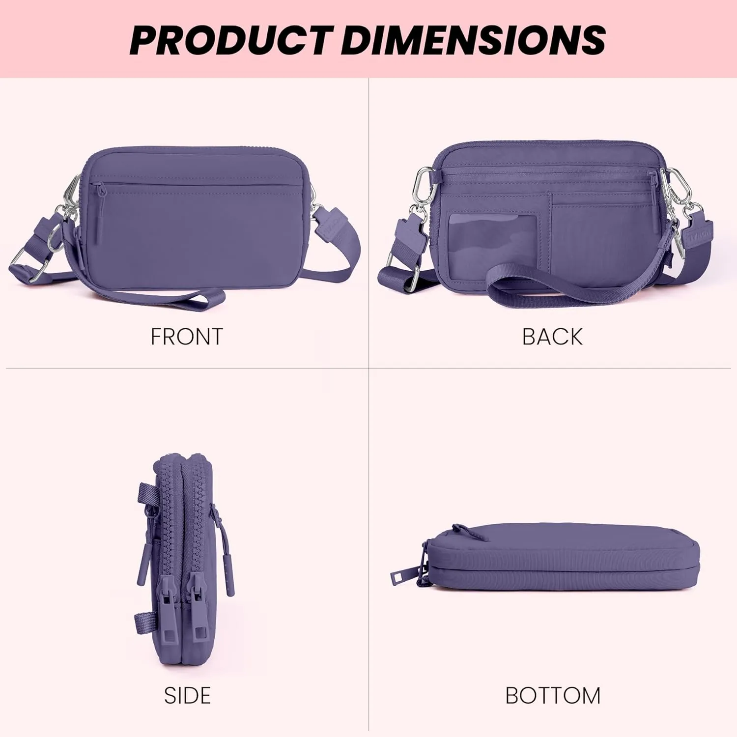 VONAL Wristlet Wallets for Women, RFID Wristlet Purse Built in Wallet, Small Nylon Crossbody Bags, Credit Card Holder