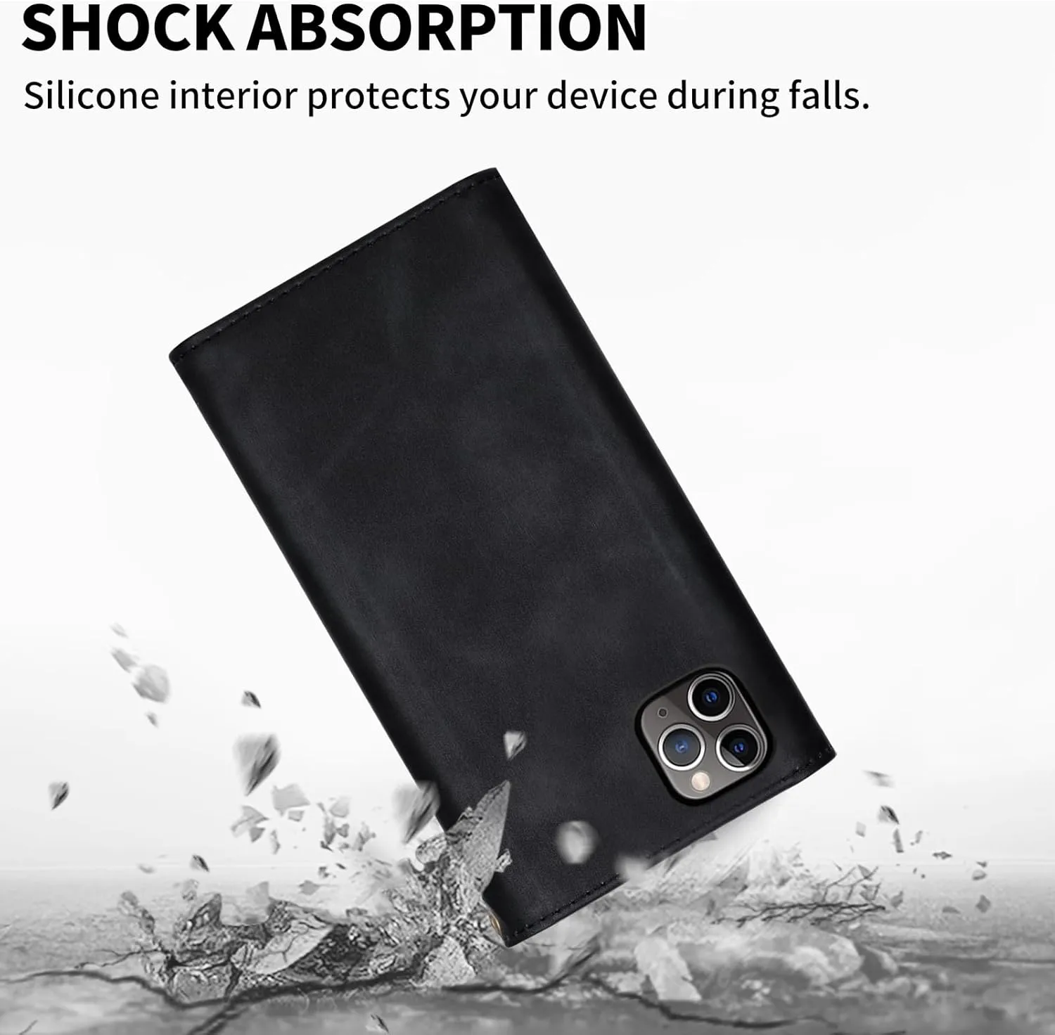 Wallet Case for iPhone 11 Pro 5.8 Leather Flip Zipper Purse Handbag with Card Holder Crossbody Shoulder Strap Wrist Strap Lanyard Phone Cover for iPhone11pro iPhone11 i XI 11s 11pro Black