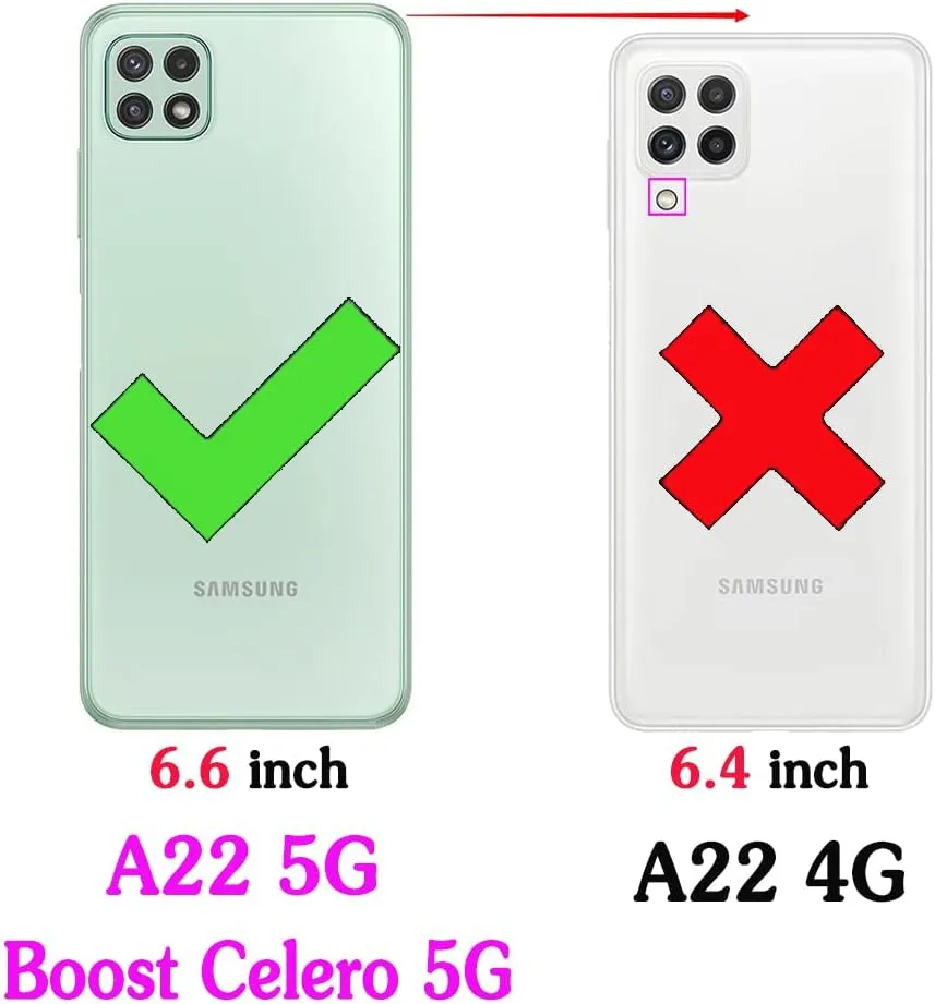 Wallet Case for Samsung Galaxy A22 5G/Boost Mobile Celero 5G with Wrist Strap Shoulder Strap 9  Card Slots Zipper Purse Leather Stand Phone Cover for Celero5G A 22 22A A22s G5 Women Deep Purple