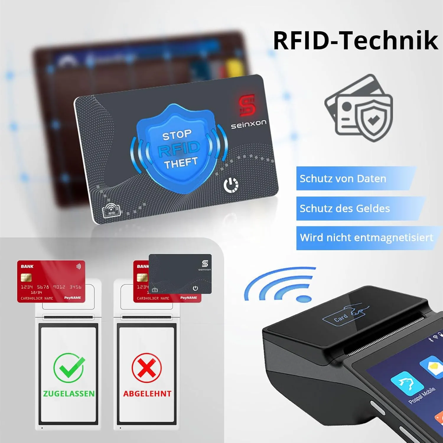 Wallet Tracker RFID Blocking Card & Mini Keychain Tag Item Finder with Recharge Clip Works with Apple Find My (iOS Only)