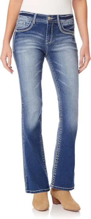 WallFlower Women's Legendary Bootcut Mid-Rise Insta Stretch Juniors Jeans (Standard and Plus)